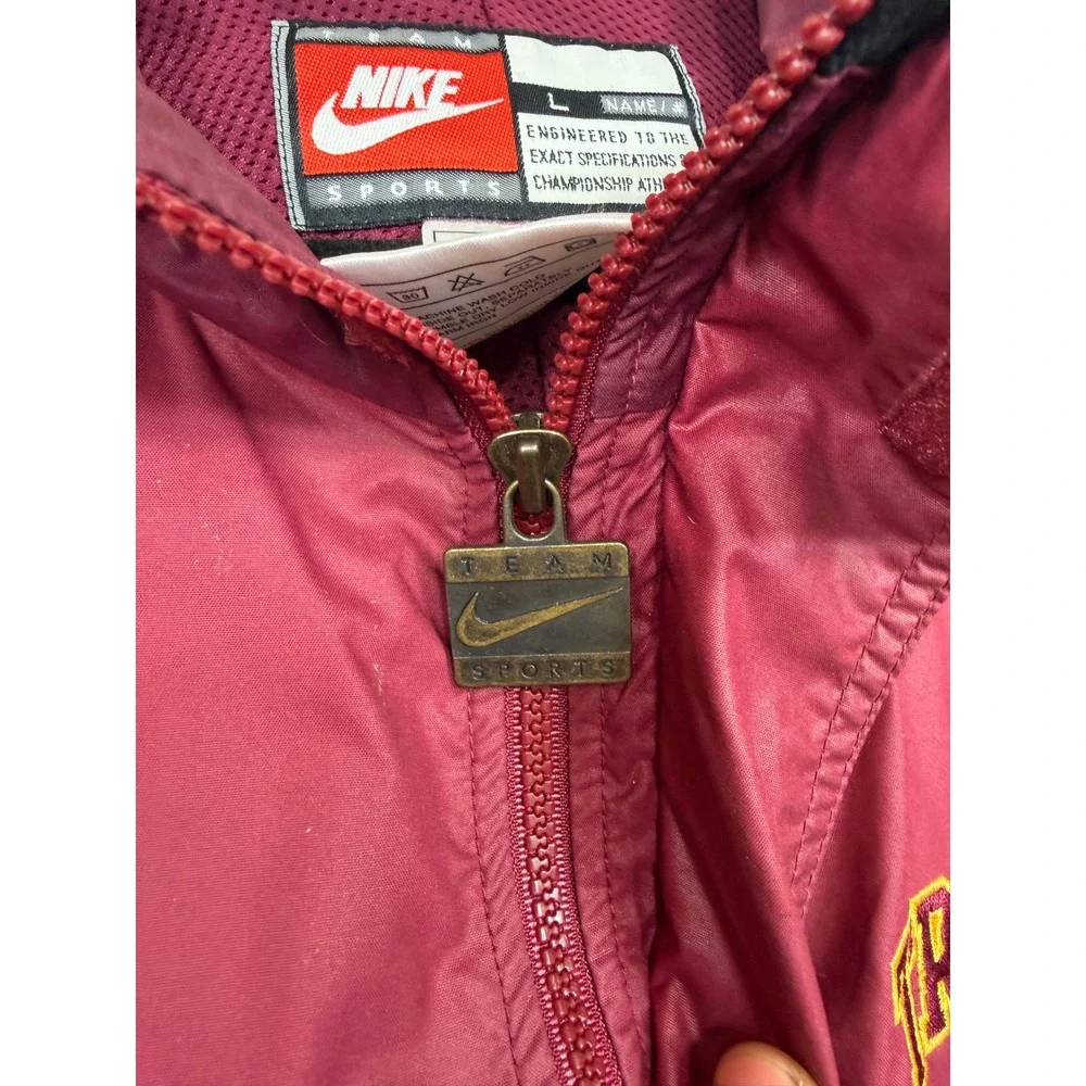 Vintage Nike Team Sports USC Trojans Jacket L Burgundy Gold Embroidered Y2K